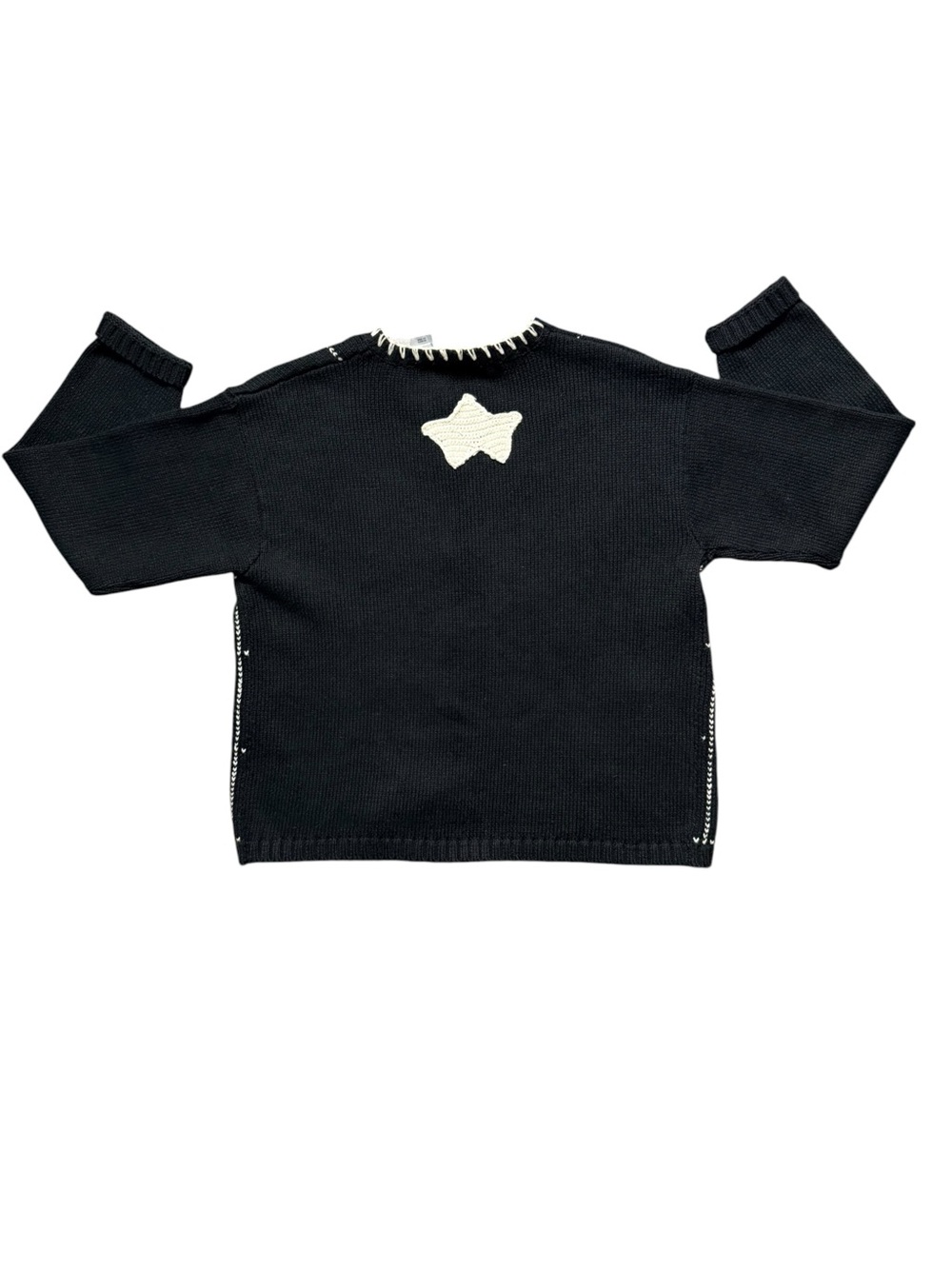 Villager Petite Vintage Christmas Cardigan Reindeer Snowflake Black Cream S - Picture 7 of 10
